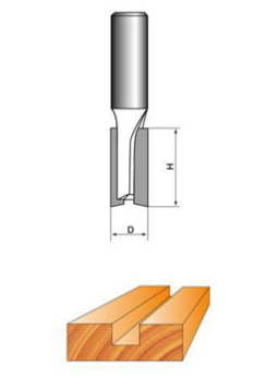 Carbide Tipped 2 Flute Straight x 1/2