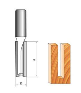 Carbide Tipped 2 Flute Straight x 1/2