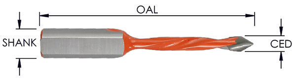 SEV7011LH - 11 MM V-Pt Bor BIT X 70 MM OAL X LH Rot